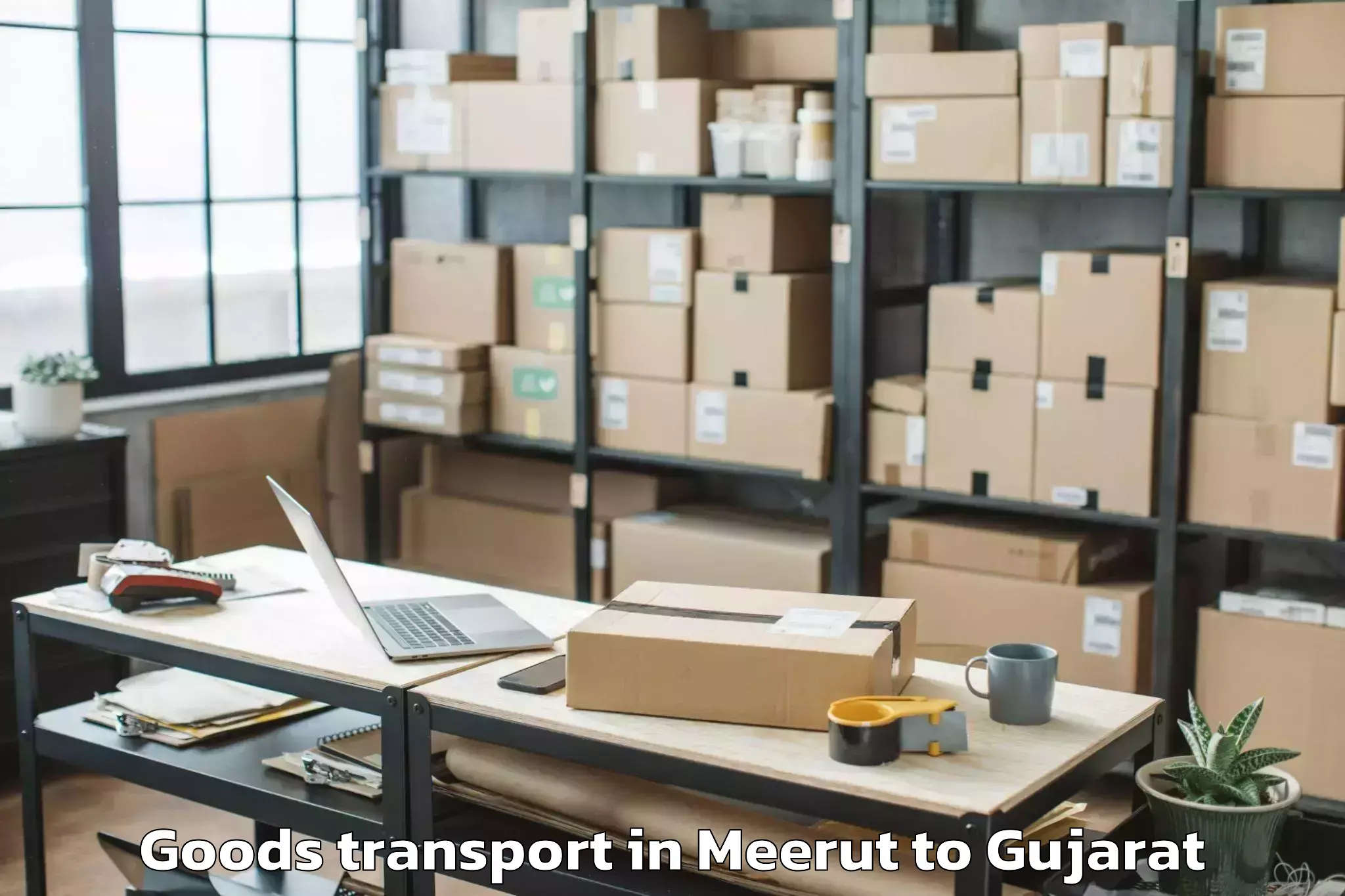 Top Meerut to Gandhidham Goods Transport Available